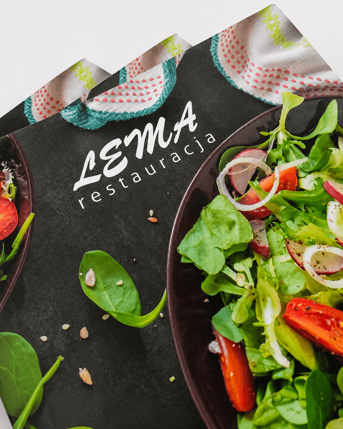 Okładka menu Restauracji Lema – projekt graficzny